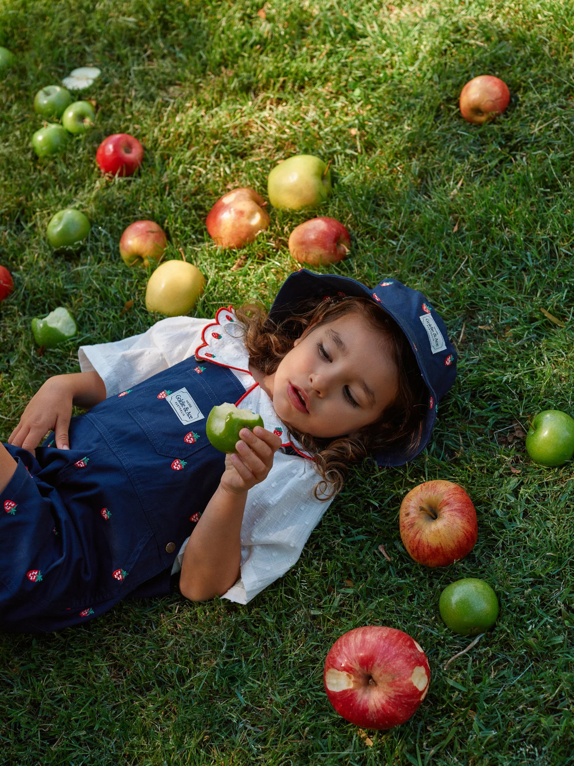 Mini Strawberry Embroidered Bucket Hat | Goldie + Ace