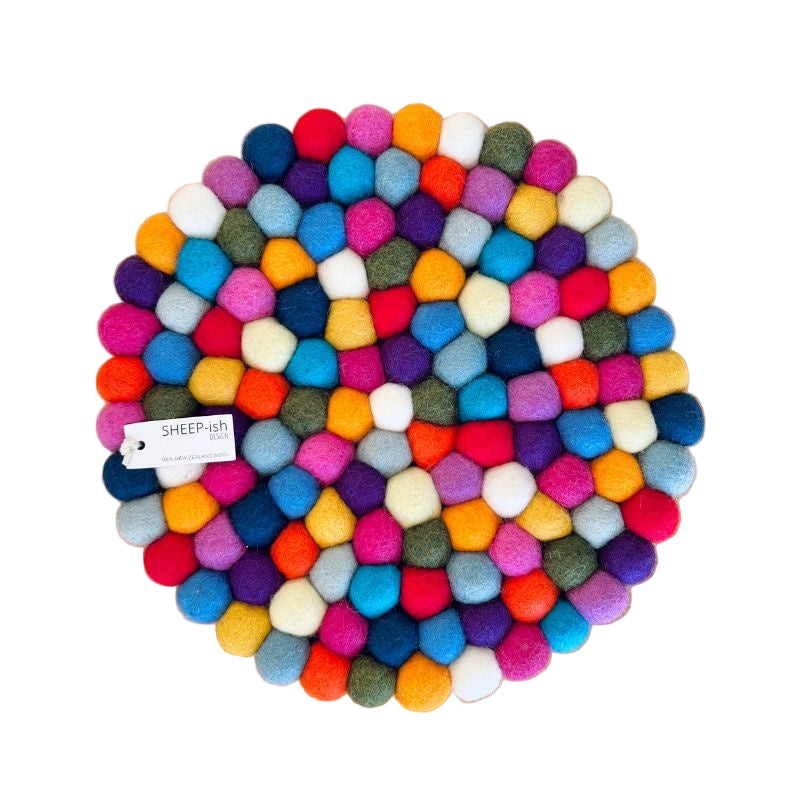 Felt Ball Pot Stand - Rainbow | SHEEP-ish