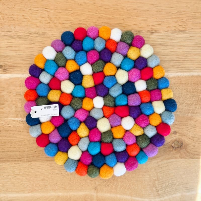 Felt Ball Pot Stand - Rainbow | SHEEP-ish
