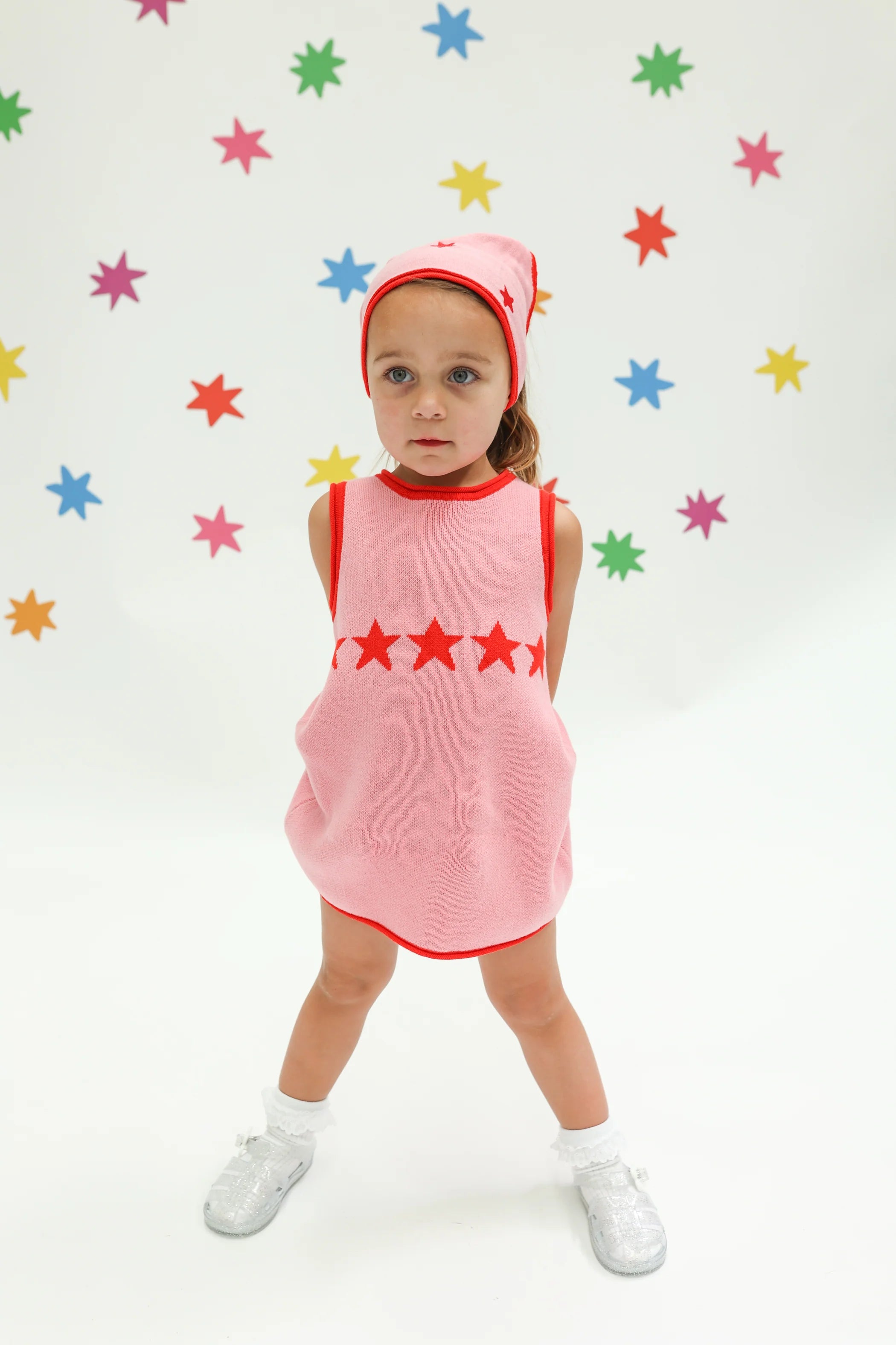Stars Align Dress - Pink + Red | Sunday Siblings