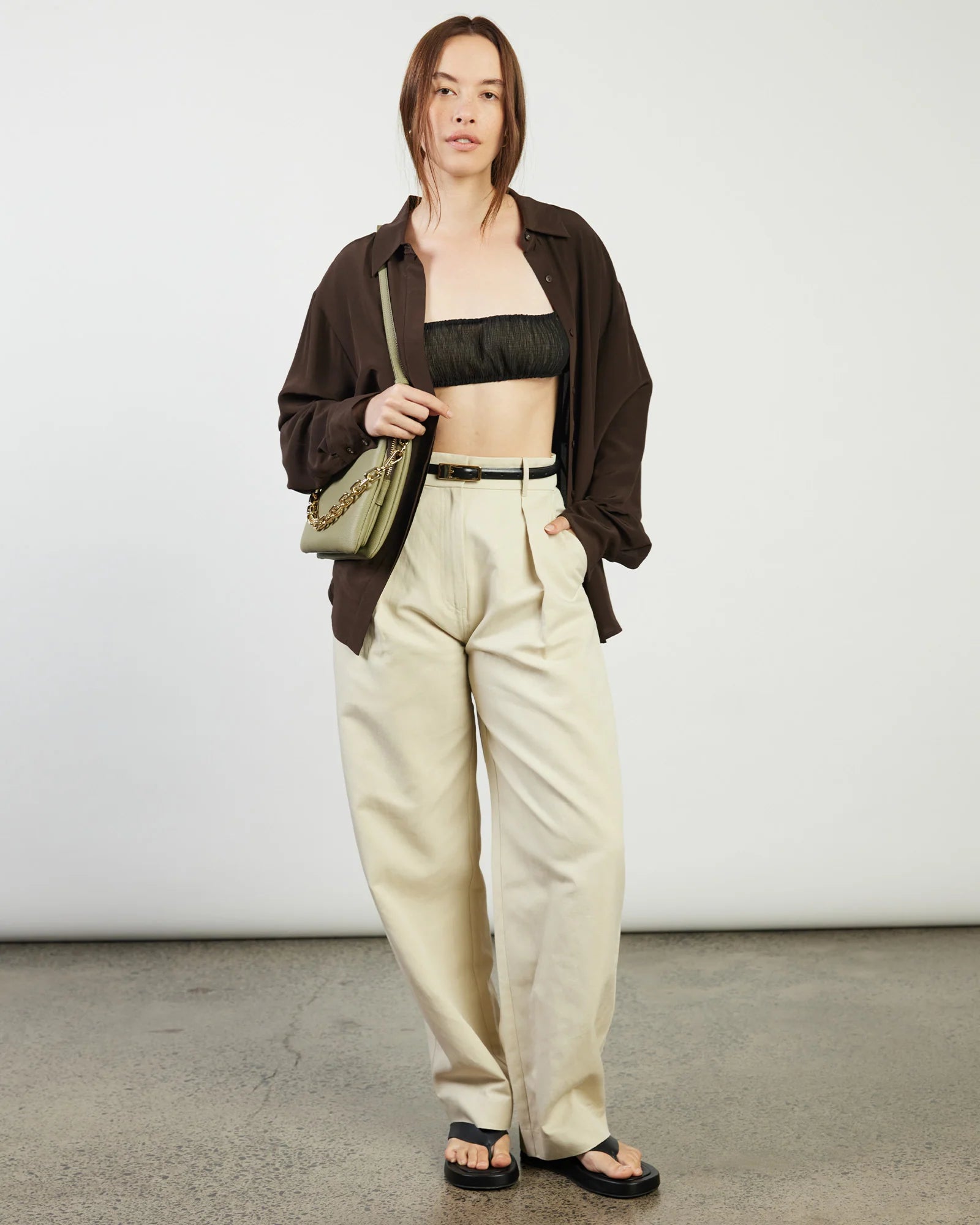 Matilda Crossbody Eucalyptus + Chunky Chain | Saben