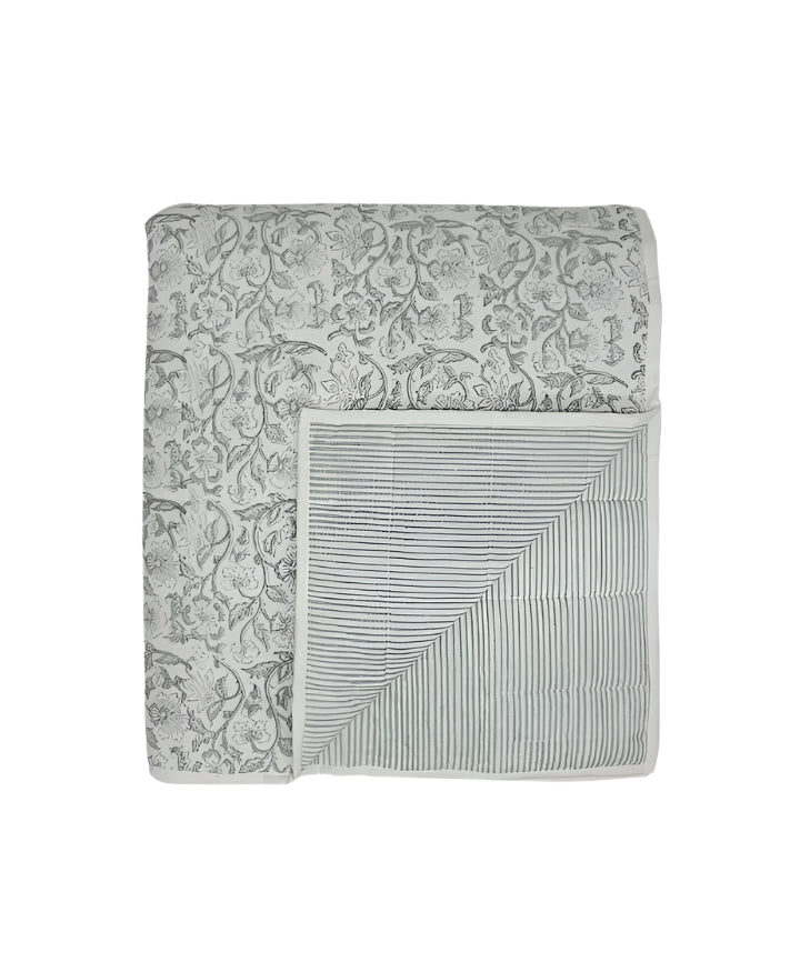 Athena Handblock Blue Coverlet Large | French Country