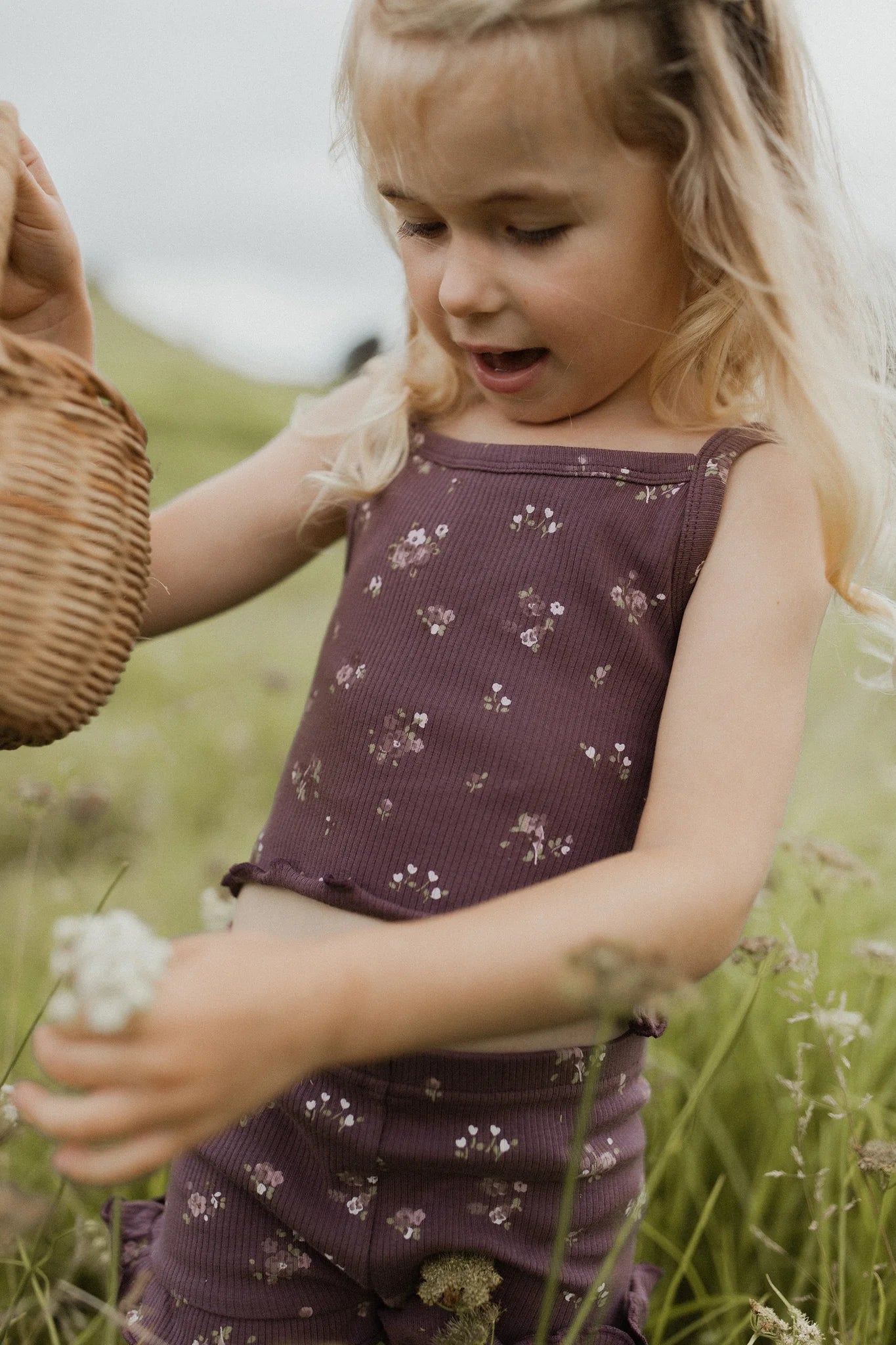 Organic Cotton Rib Bebe Midi Singlet - Petite Fleur | Jamie Kay