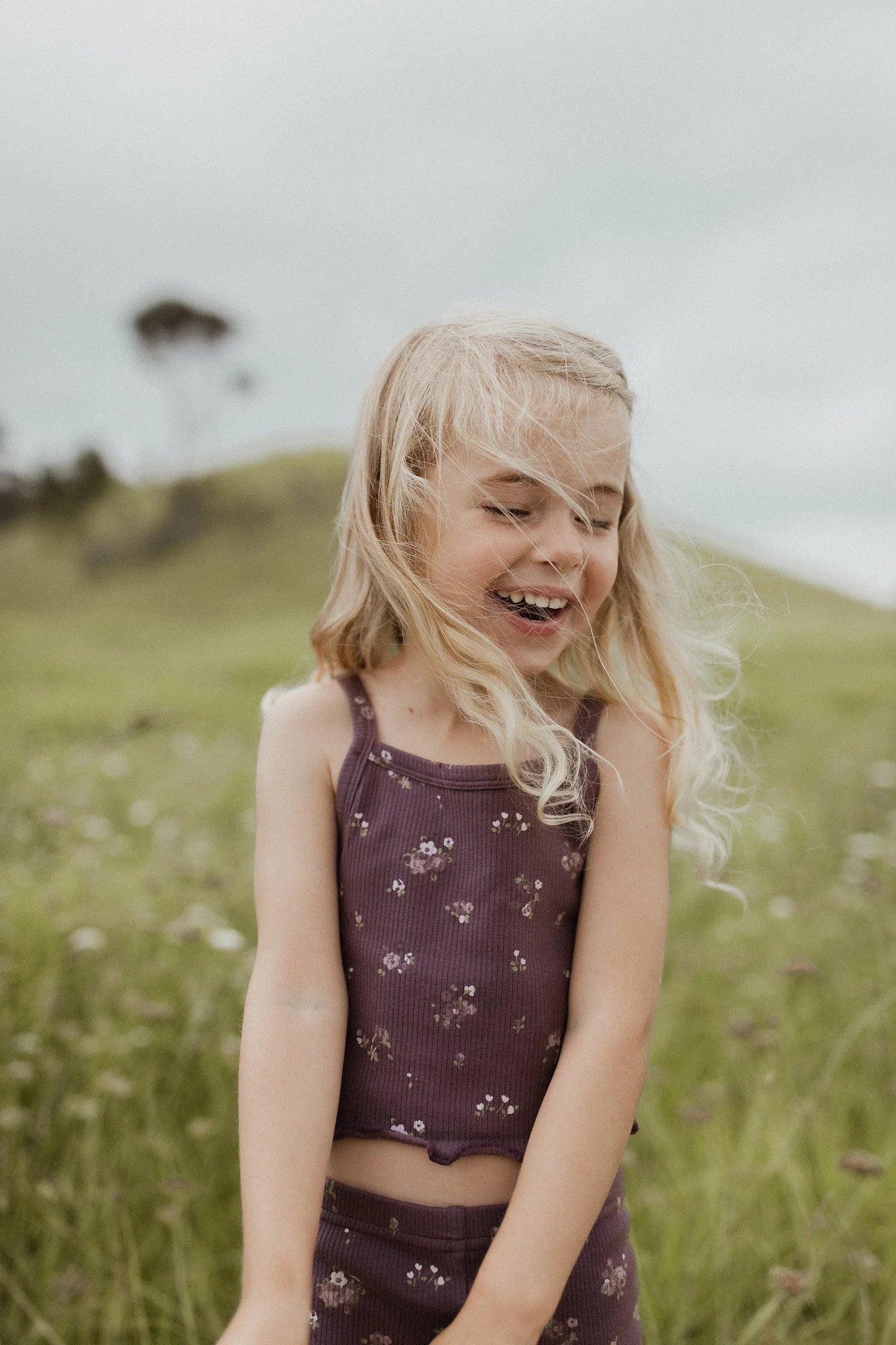 Organic Cotton Rib Bebe Midi Singlet - Petite Fleur | Jamie Kay