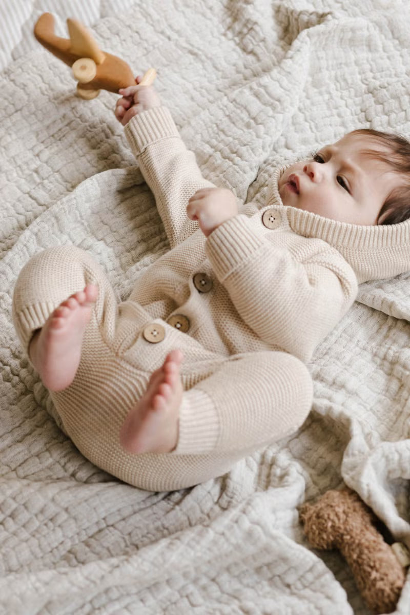 Jack Playsuit - Oatmeal Marle | Jamie Kay