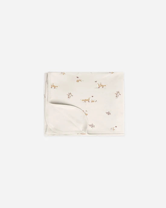 Swaddle Fox Land - Parchment | Quincy Mae