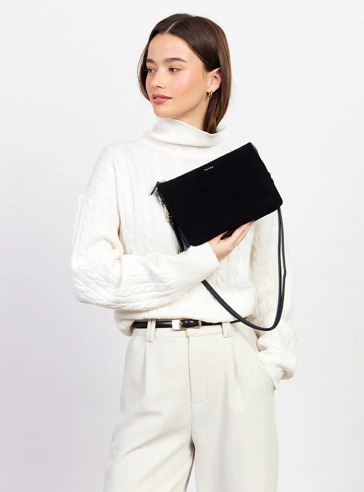 Tilly's Big Sis Crossbody - Black Suede | Saben