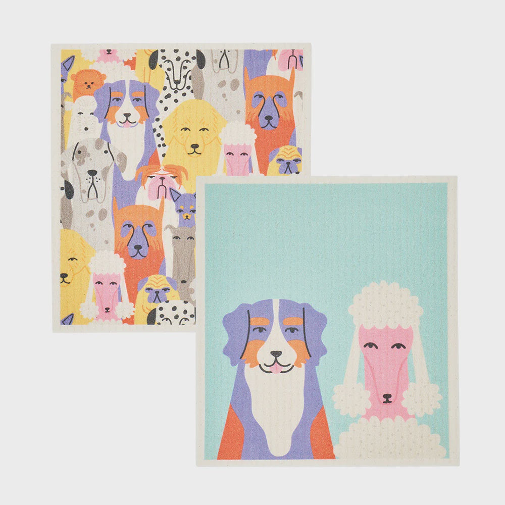 Swedish Style Dish Cloths 2pc - Multi Dog | Annabel Trends