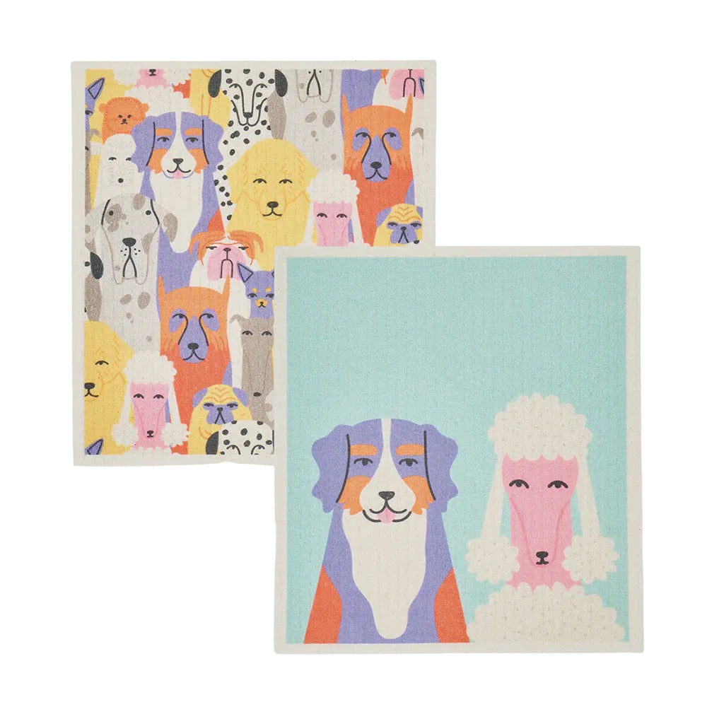 Swedish Style Dish Cloths 2pc - Multi Dog | Annabel Trends