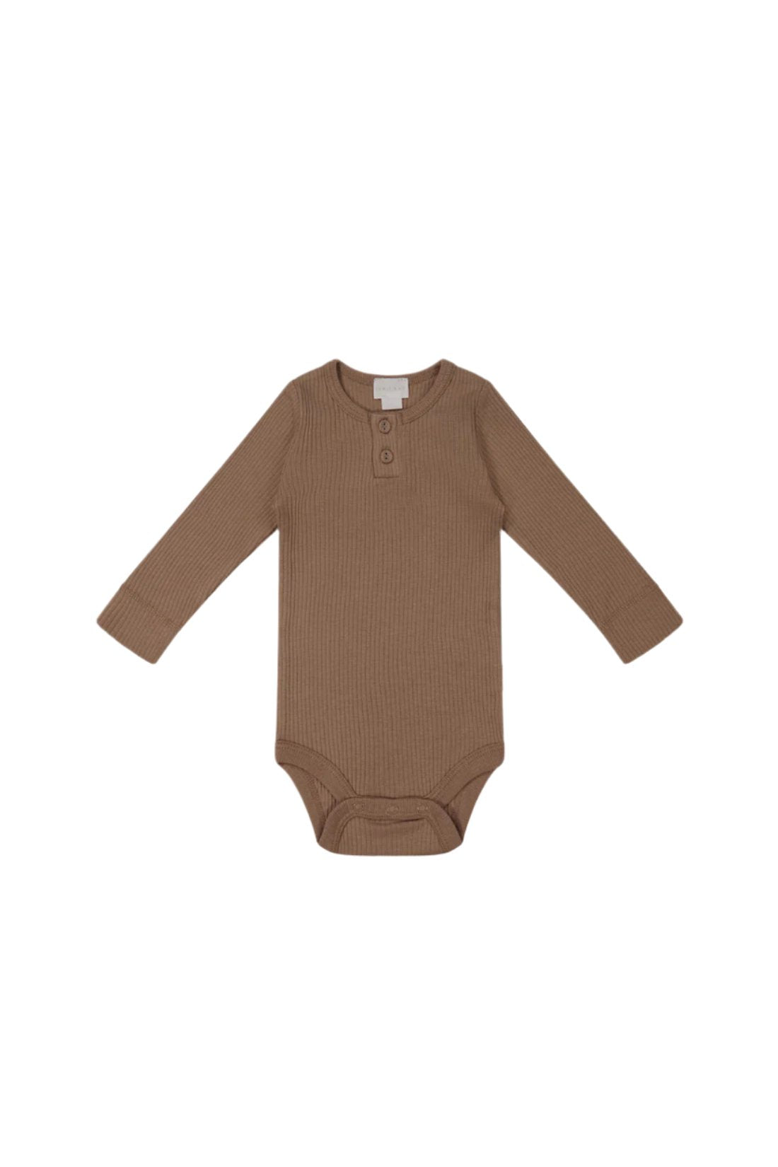 Organic Cotton Modal Long Sleeve Bodysuit - Hojicha | Jamie Kay
