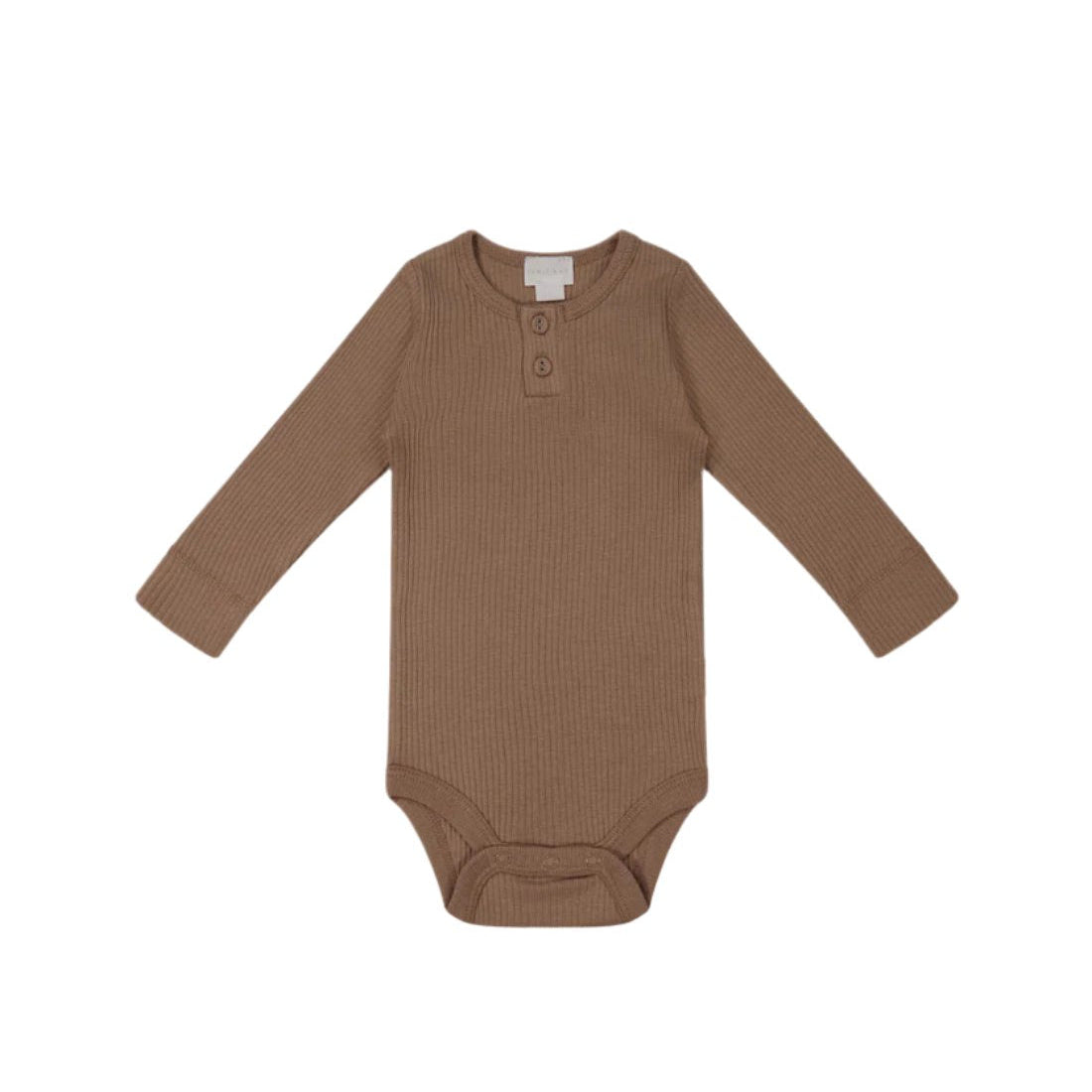 Organic Cotton Modal Long Sleeve Bodysuit - Hojicha | Jamie Kay