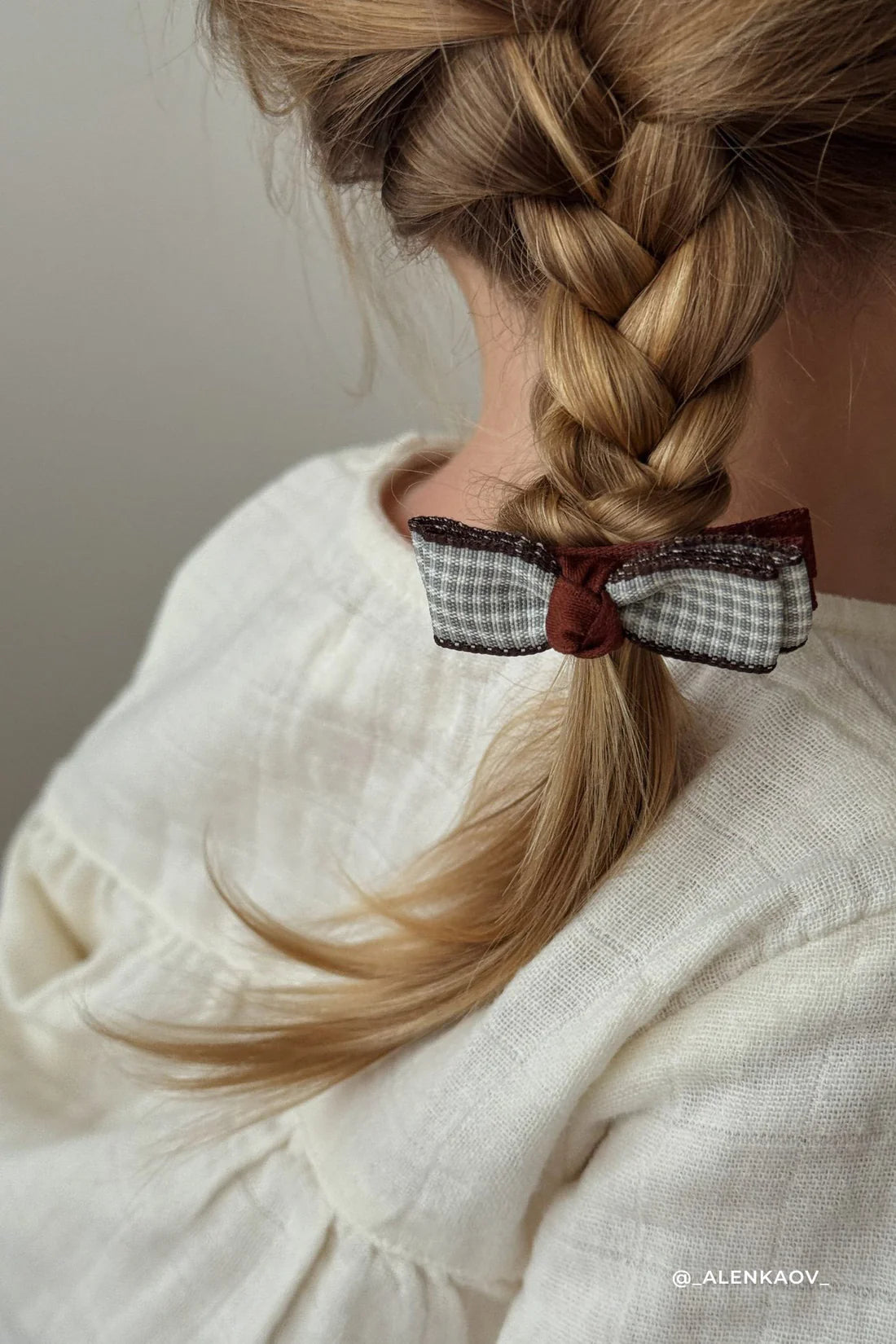 Celine Hair Clip Set - Silver Blue Gingham | Jamie Kay