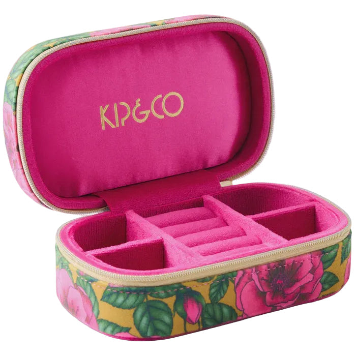 Golden Peony Travel Velvet Jewellery Box | Kip & Co
