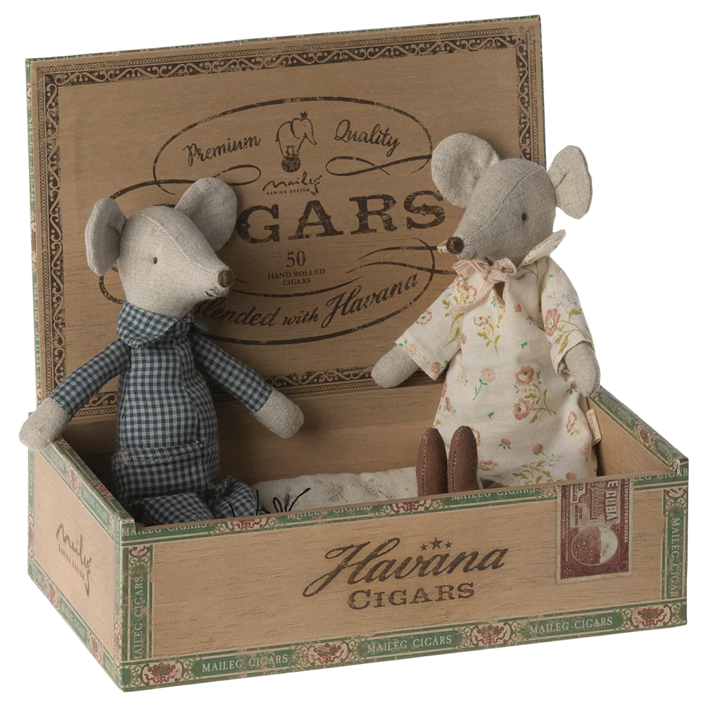 Grandma And Grandpa Mice in Box | Maileg