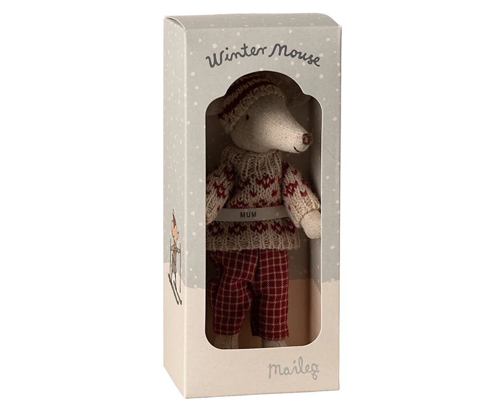 Maileg Winter Mouse with Skis Mum | Maileg
