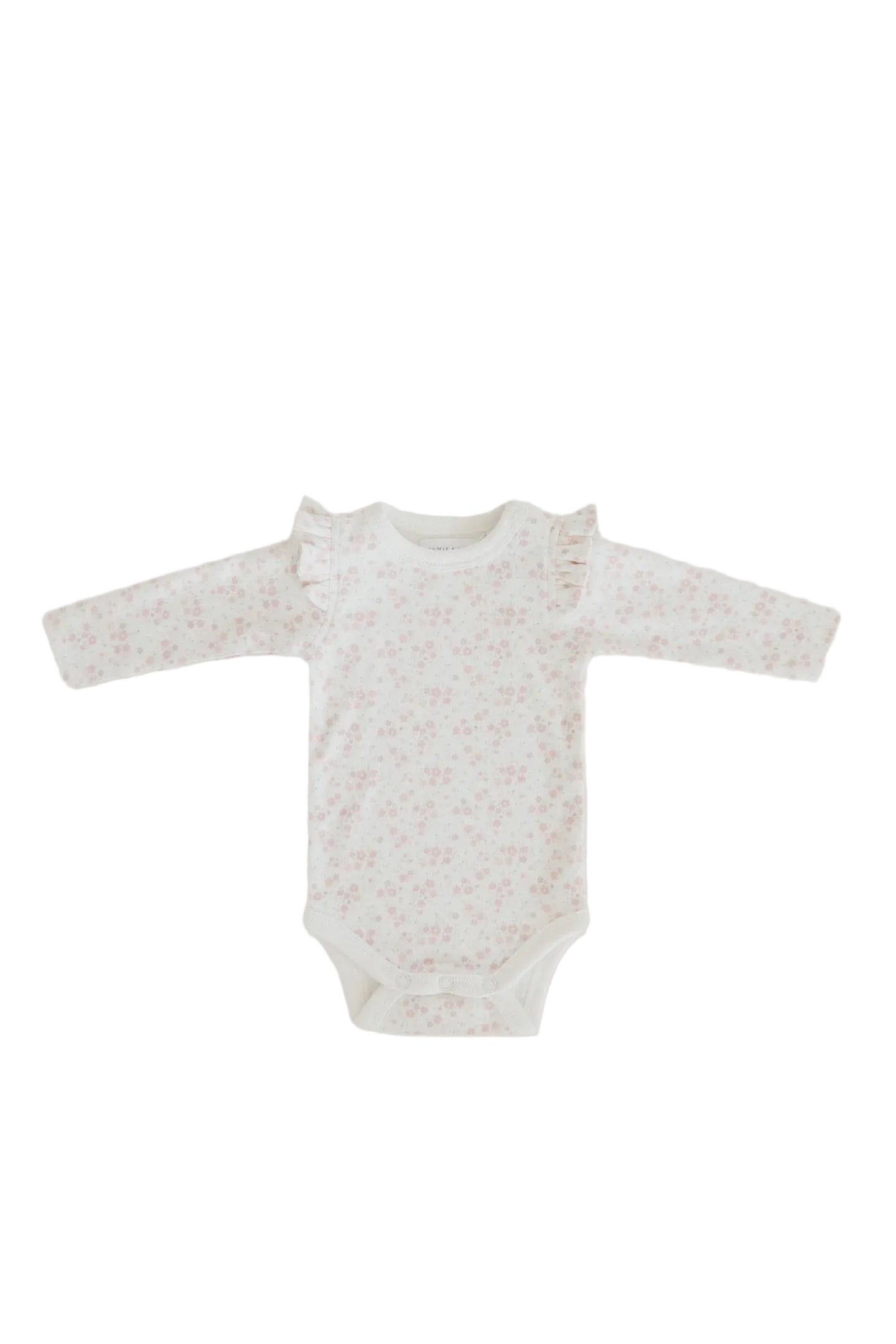 Organic Cotton Frill Bodysuit - Primrose Floral | Jamie Kay