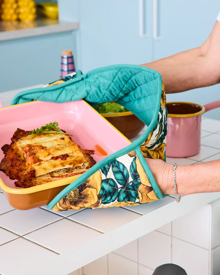 Golden Peony Double Oven Mitt | Kip & Co