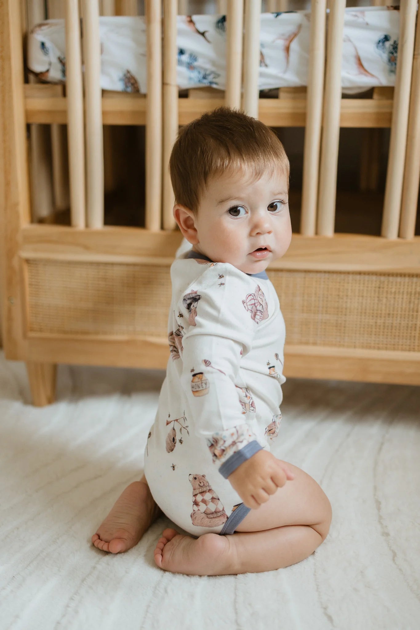 Long Sleeve Bodysuit || Honey Bears | Confetti Kidz