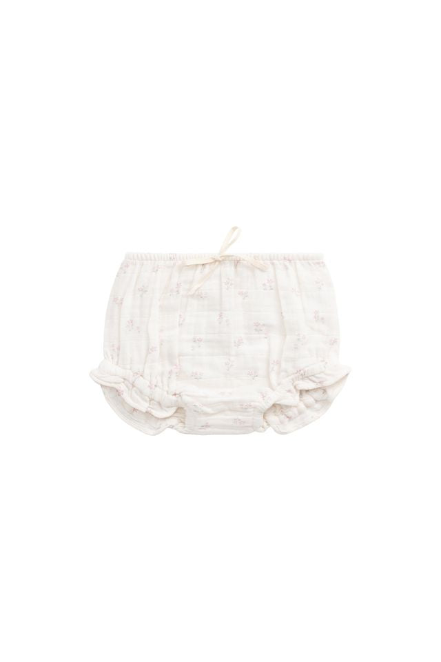 Organic Cotton Muslin Frill Bloomer | Pauline Pink | Jamie Kay