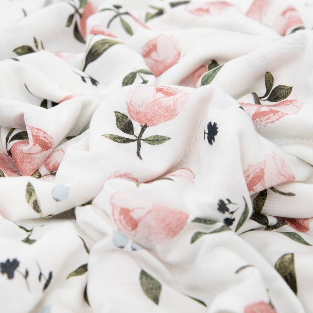 Stretch Knit Single Swaddle - Watercolour Rose | Little Unicorn