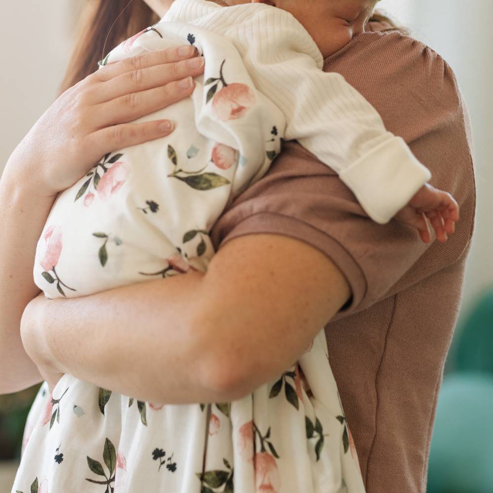 Stretch Knit Single Swaddle - Watercolour Rose | Little Unicorn