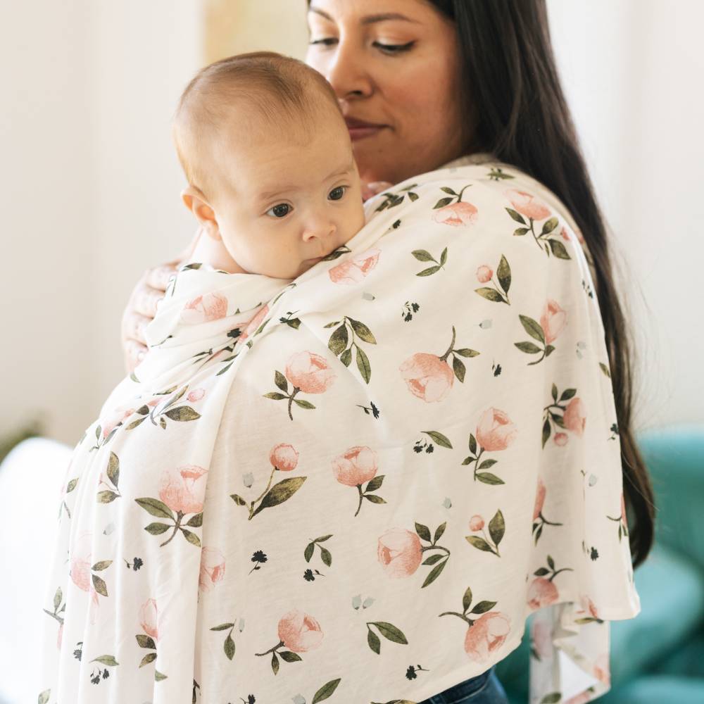 Stretch Knit Single Swaddle - Watercolour Rose | Little Unicorn