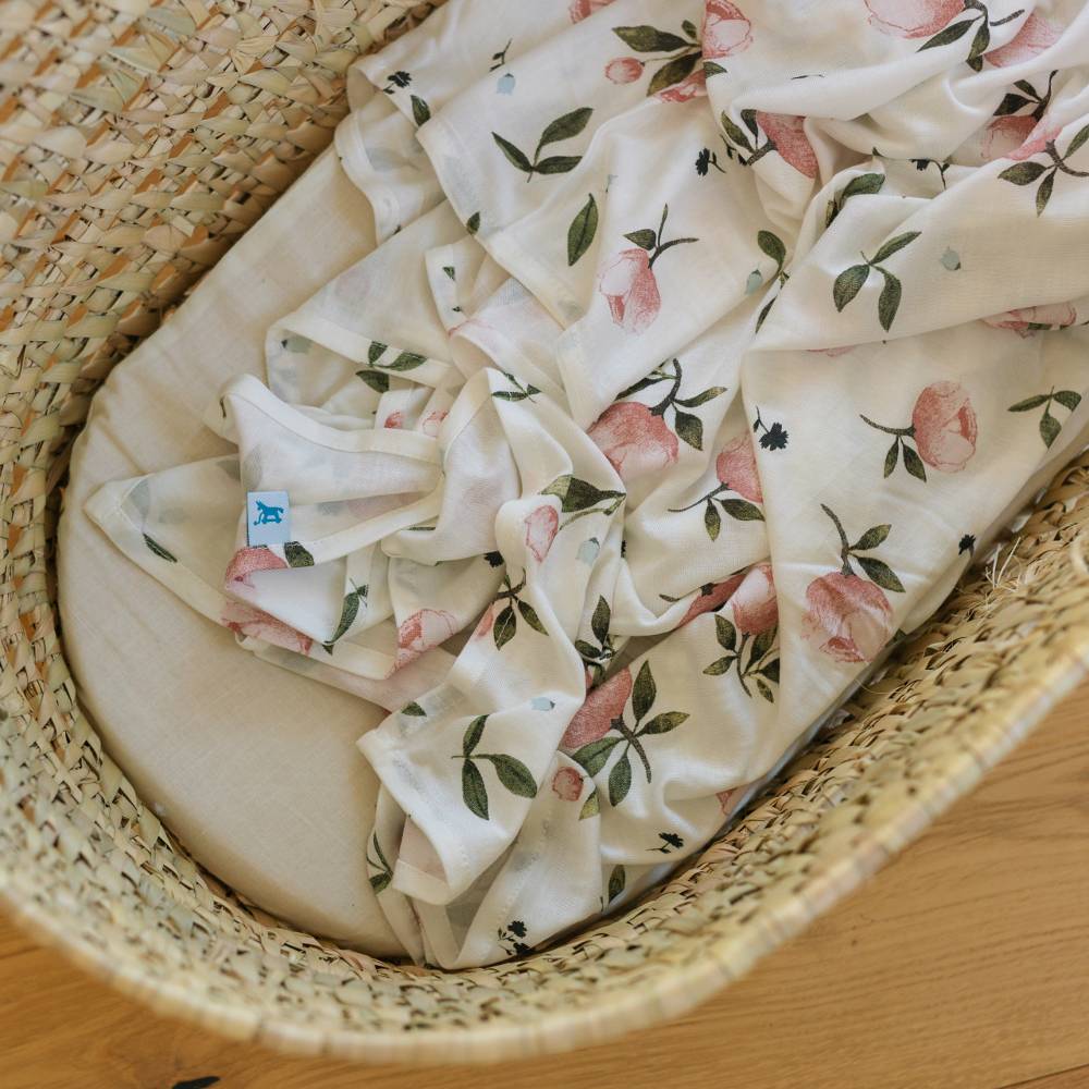 Stretch Knit Single Swaddle - Watercolour Rose | Little Unicorn