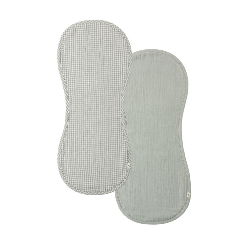 Burp Cloth 2 Pack - Sage Gingham - Sage | Quincy Mae