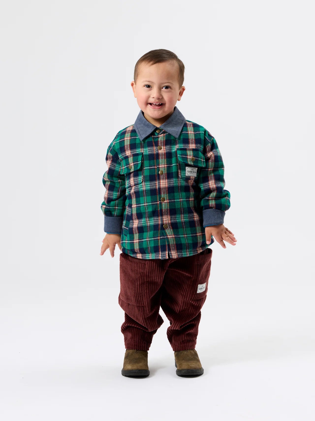 KIT CORDUROY POCKET PANT BROWN | Goldie + Ace