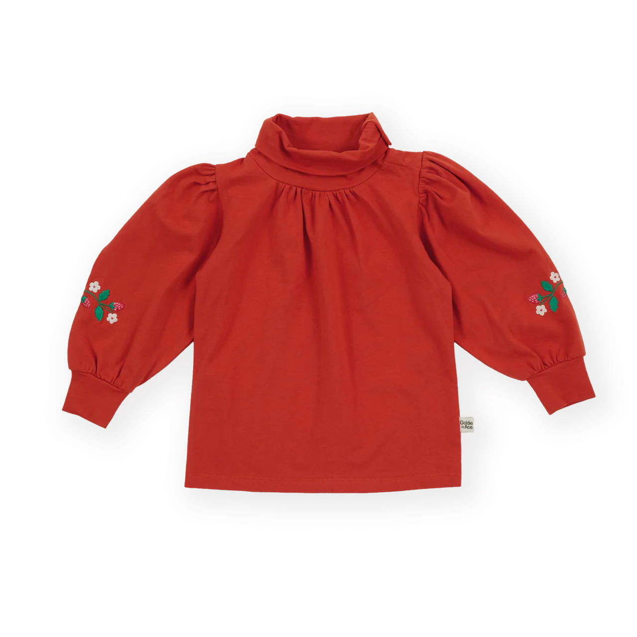 Sofia Strawberry Puff Sleeve Skivvy | Goldie and Ace