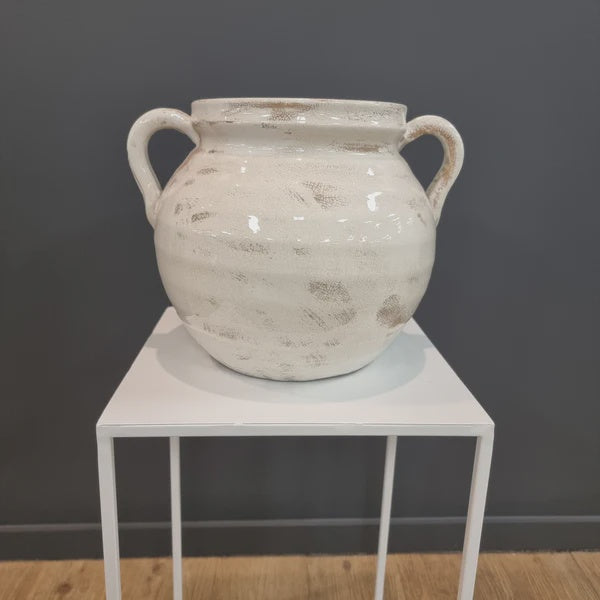 Luna Aged White Urn | French Country