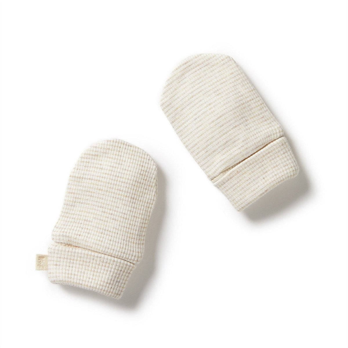 Organic Stripe Rib Mittens - Oatmeal | Wilson + Frenchy