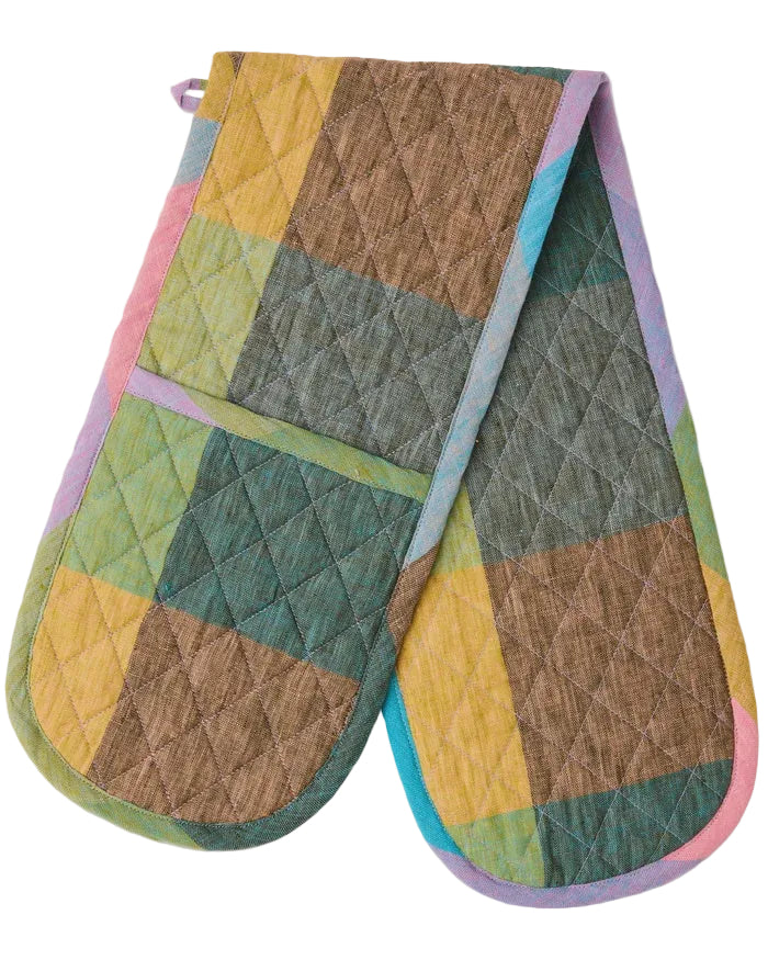 Sorbet Tartan Double Oven Mitt | Kip & Co