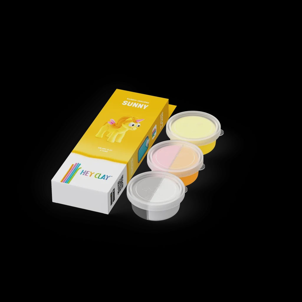 Rainbow Unicorns - Sunny - 3 Cans, 5 Colours | Hey Clay