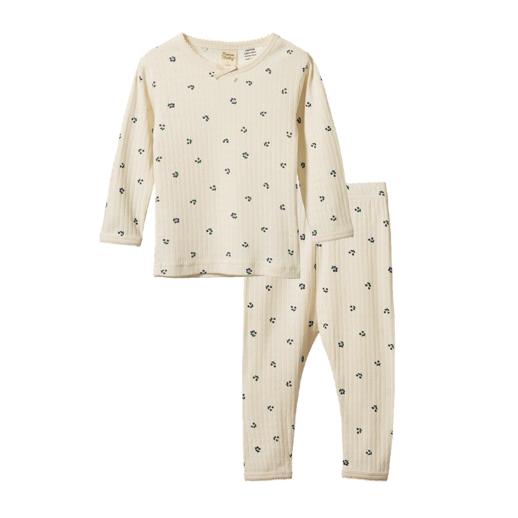 2PC LONG SLEEVE PYJAMAS - Winter Berry Print | Nature Baby