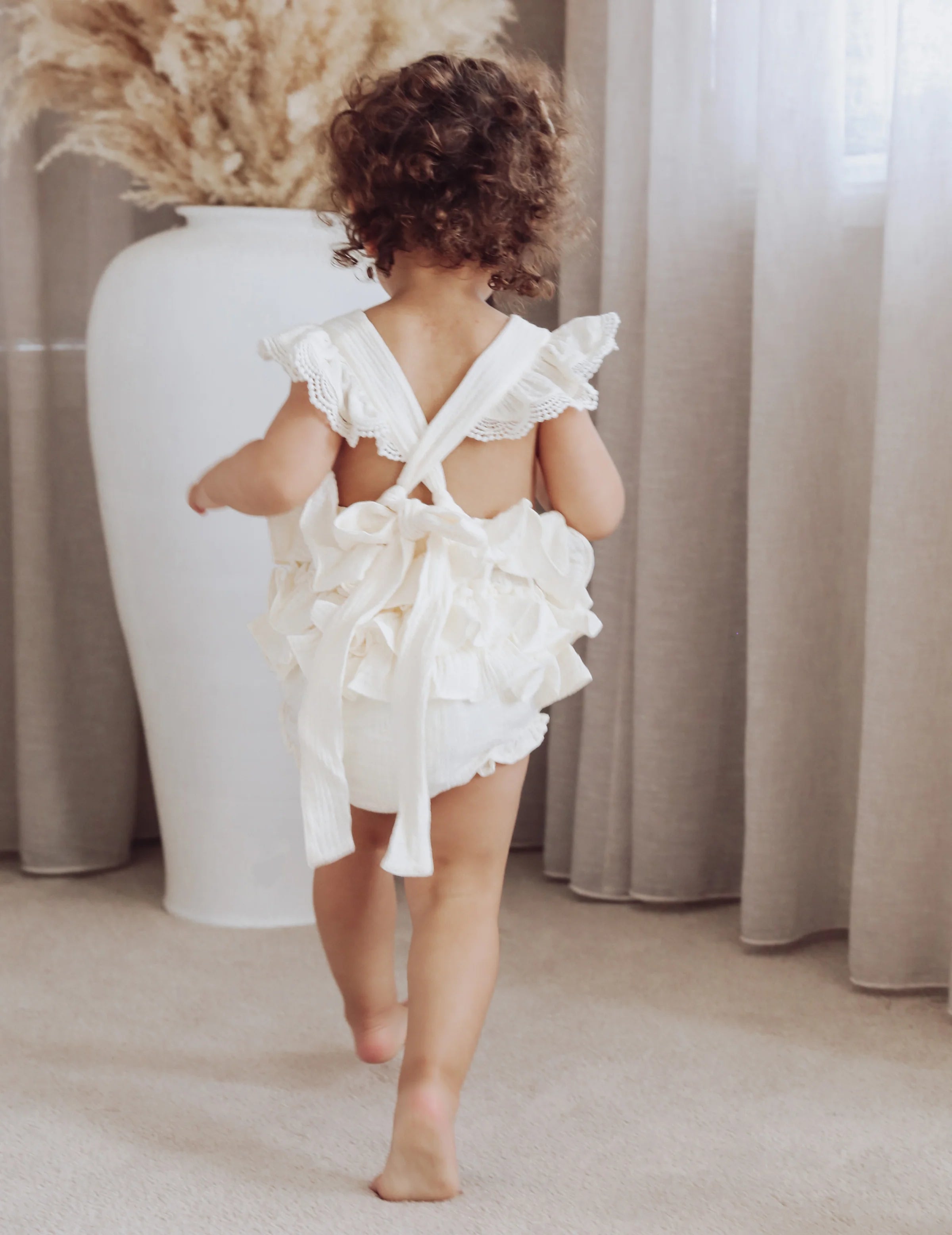 Luiliana Muslin Playsuit - Cream | Karibou