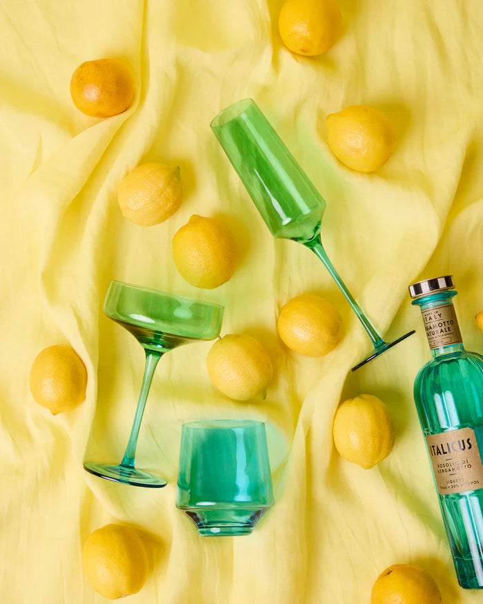 Pistachio Crush Champagne Glass 2P Set One Size | Kip & Co