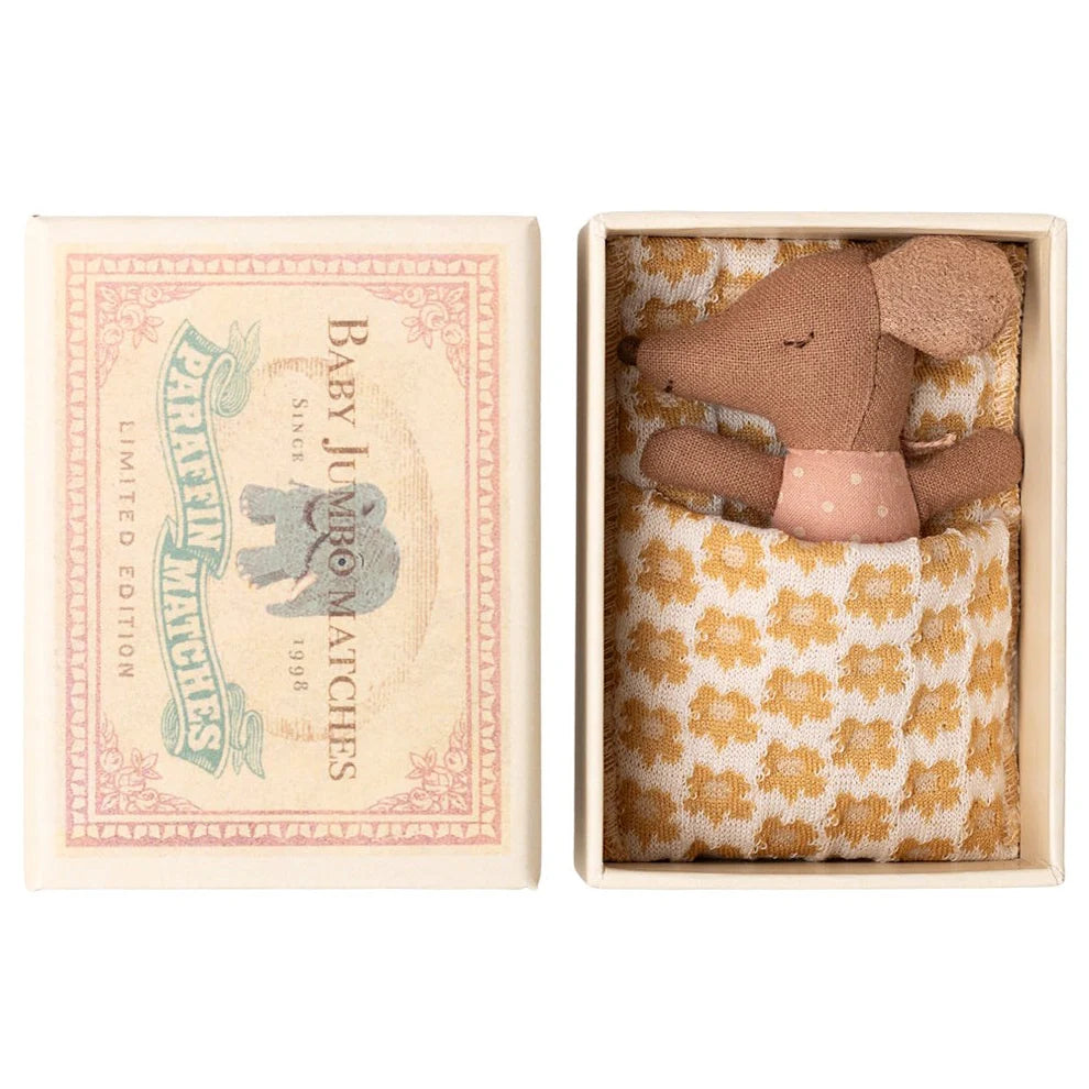 Sleepy Wakey Baby Mouse in Matchbox - 2025 Rose | Maileg