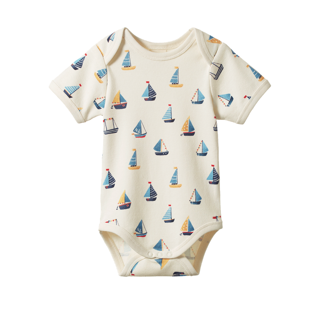 SHORT SLEEVE BODYSUIT - Regatta Print | Nature Baby