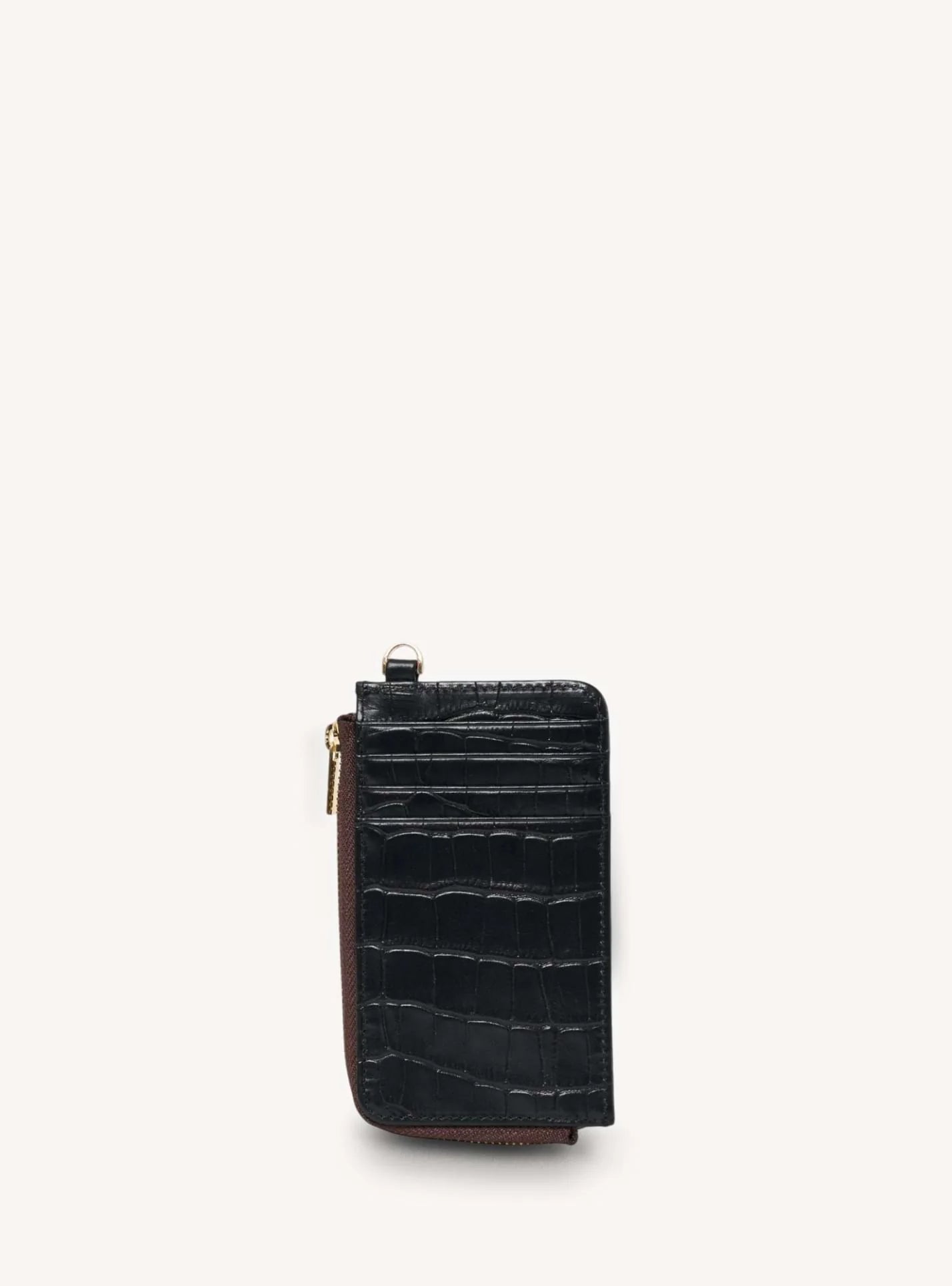 Winona Card Holder | Black Croc | Saben