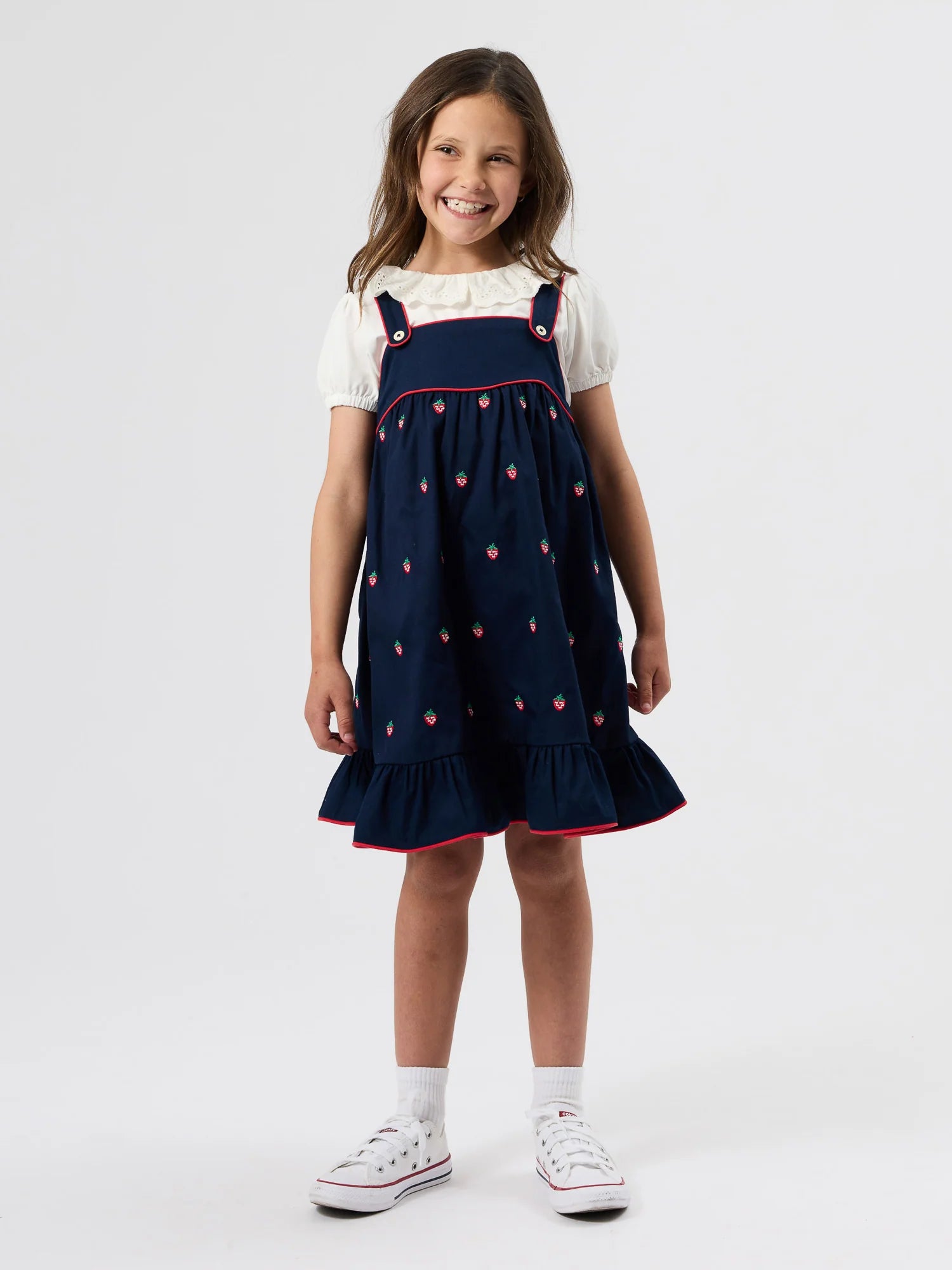 Mini Strawberry Embroidered Dress | Goldie + Ace