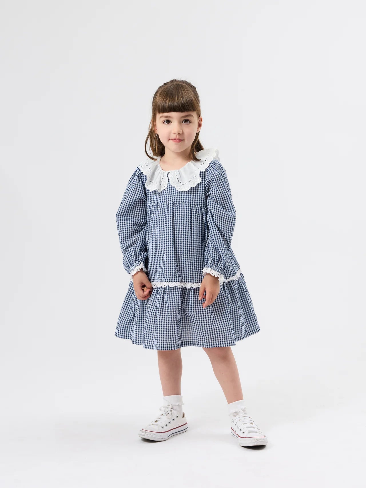 GINGHAM COLLARED DRESS | Goldie + Ace