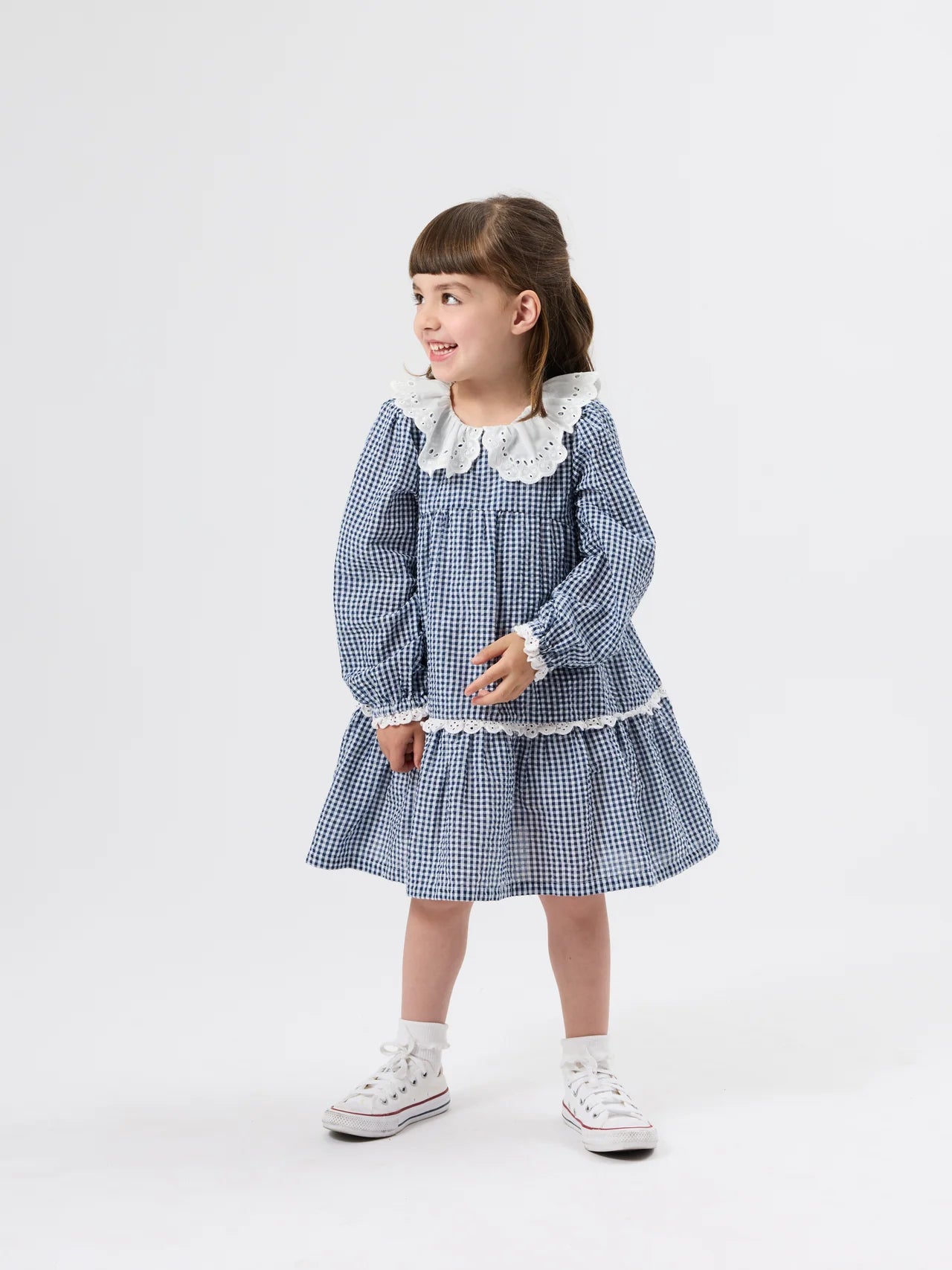GINGHAM COLLARED DRESS | Goldie + Ace