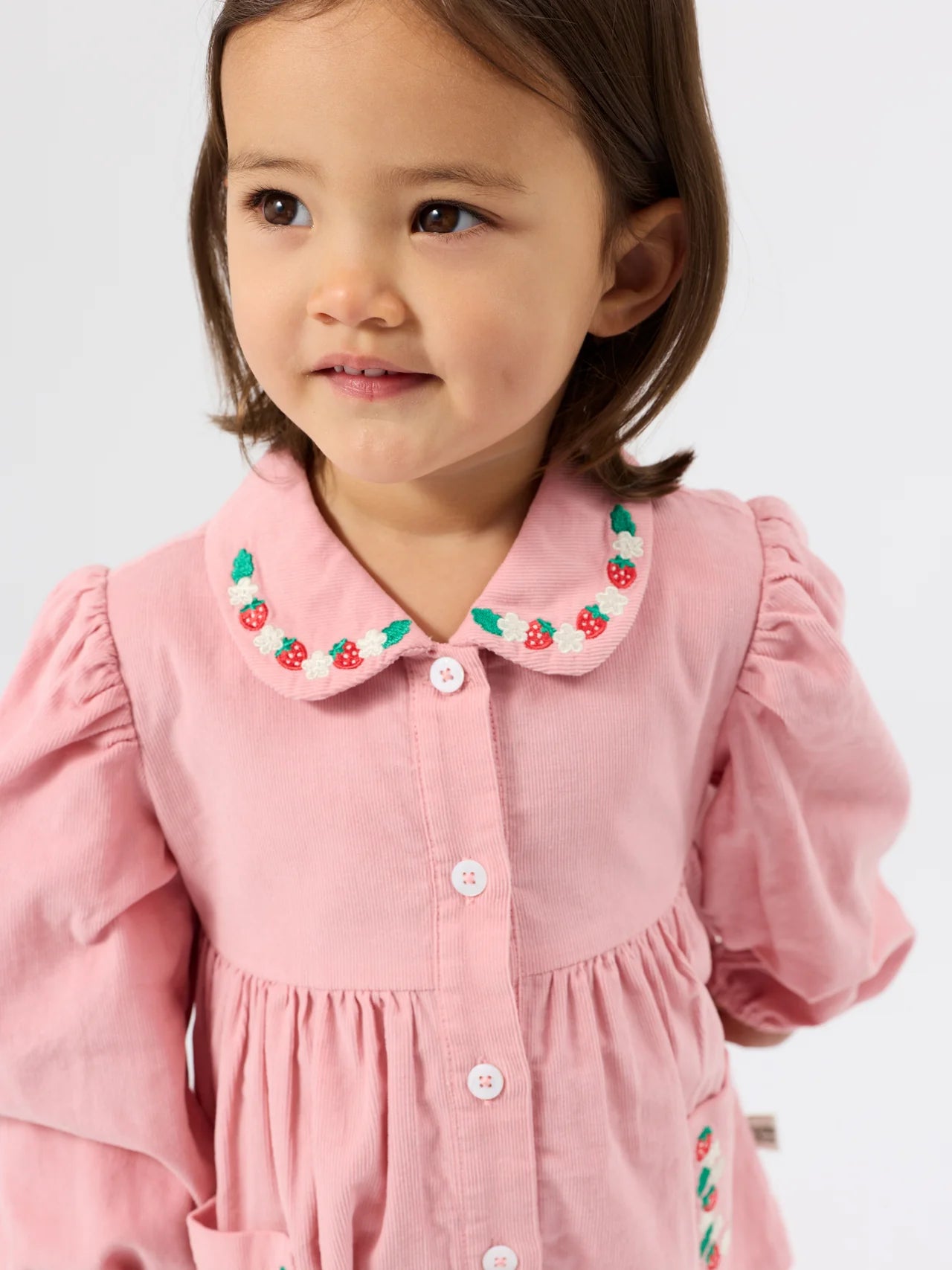 WILD STRAWBERRY CORDUROY COLLAR DRESS | Goldie + Ace