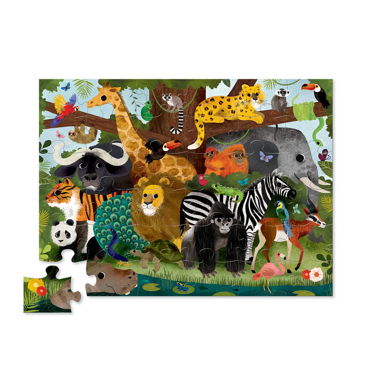 36 Piece Floor Puzzle Jungle Friends | Crocodile Creek