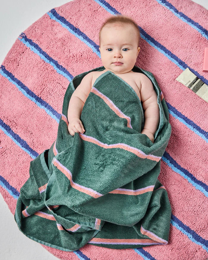 Blushing Stripe Round Bath Mat | Kip & Co