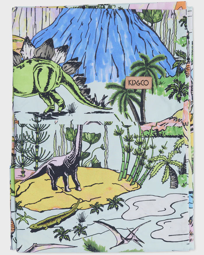 Jurassic - ORGANIC COTTON FLAT SHEET - King Single