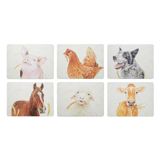 Farmyard Faces 2 - 6pk Placemat | Ashdene