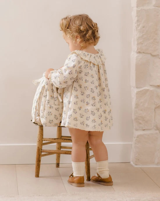 Long Sleeve Isla Dress French Floral - Natural | Quincy Mae