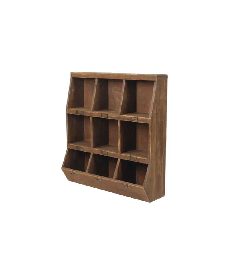 Wooden Cubby Wall Shelf Shaped | French Country